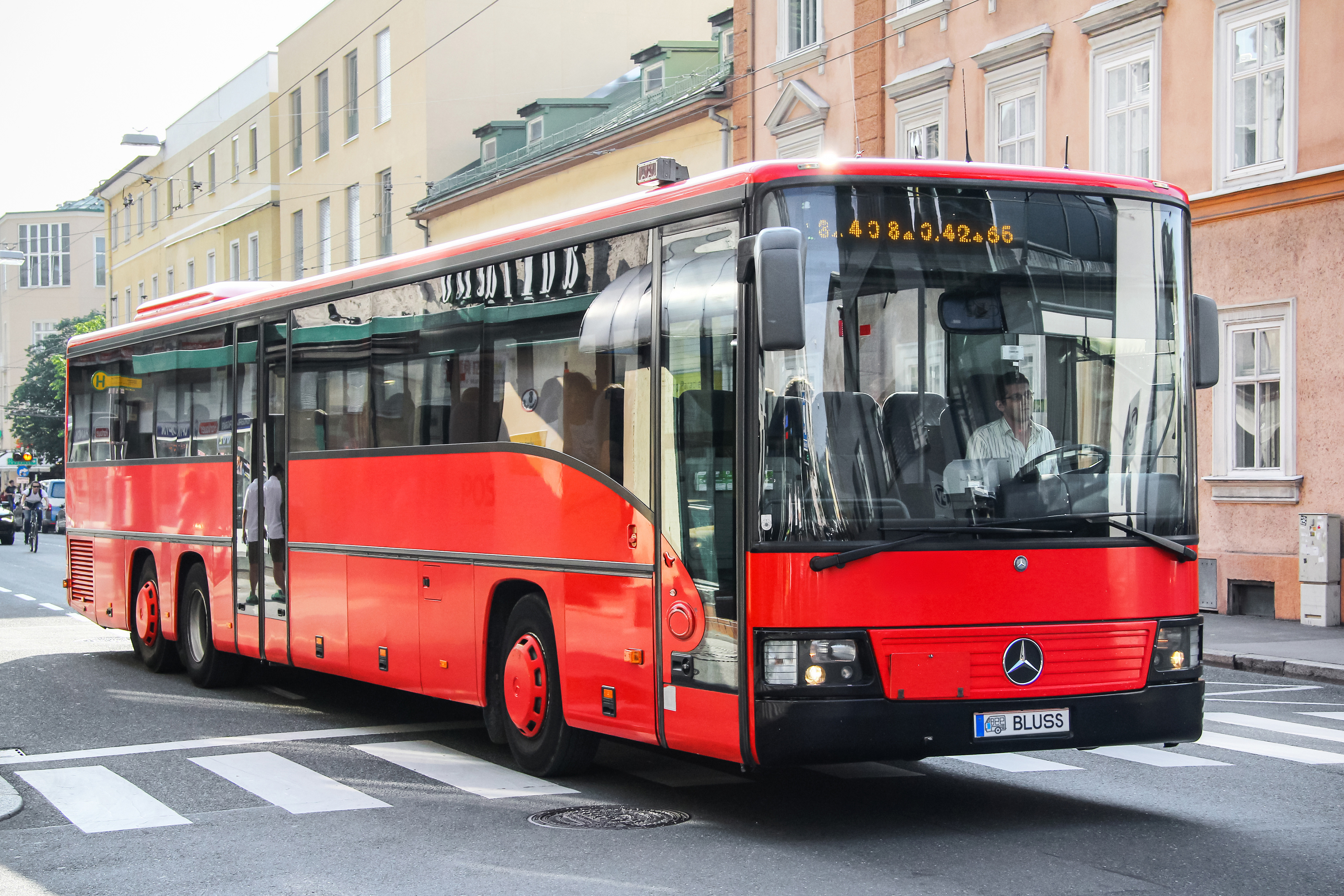 City bus in movement